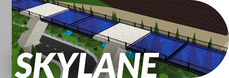 Skylane graphic, showing an elevated walkway rising above the trees