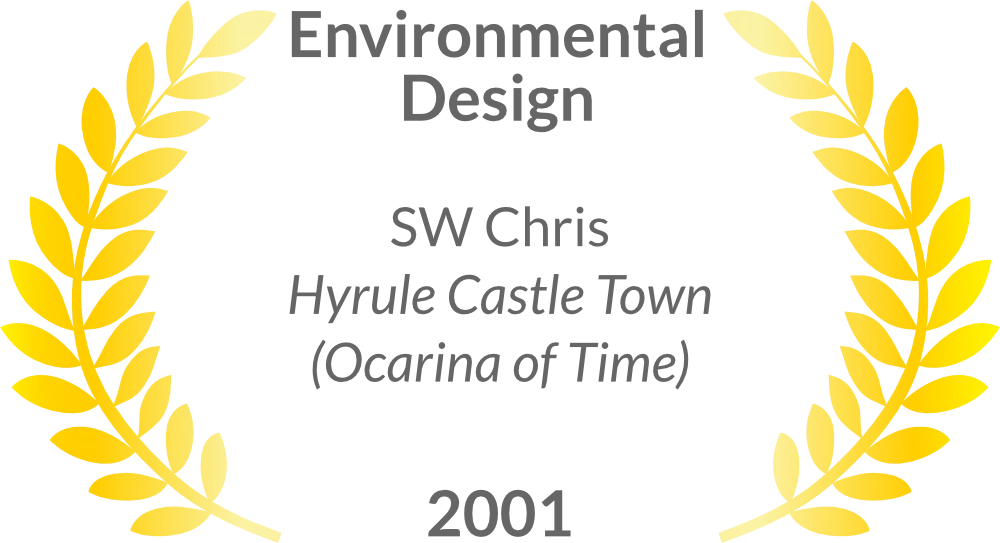 Sigh Award for Environmental Design, SW Chris, Hyrule Castle Town from Ocarina of Time, 2001.