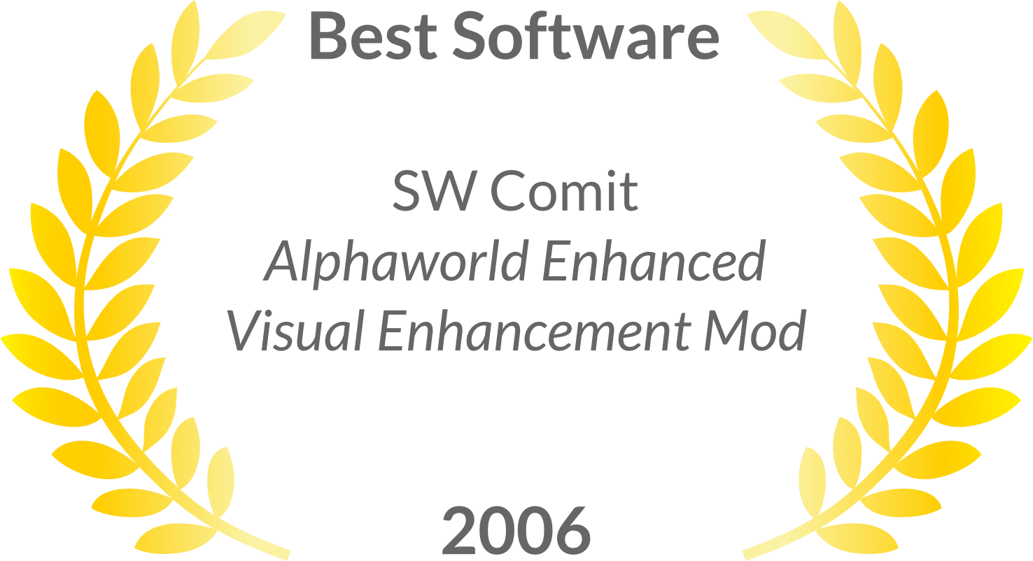 Sigh Award for Best Software, SW Comit, Alphaworld Enhanced Visual Enhancement Mod, 2006.