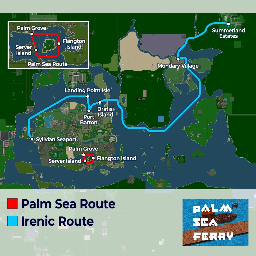 Palm Sea Ferry Map
